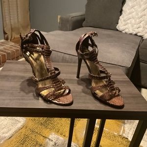 Brown Snake skin sandal